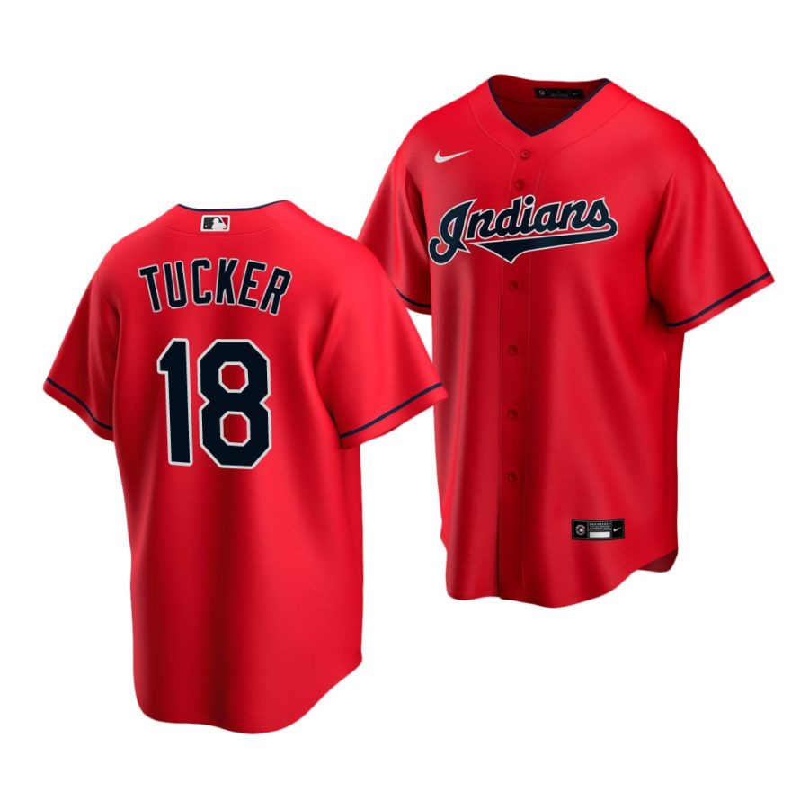 carson tucker indians 2020 mlb draft replica alternate red jersey