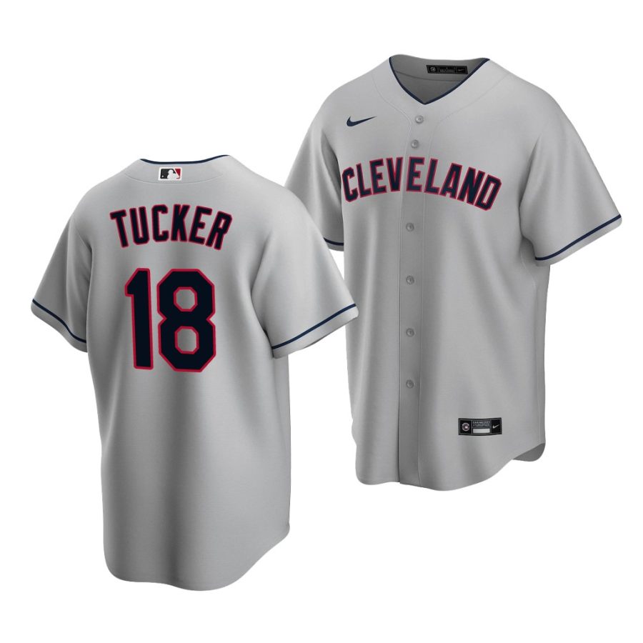 carson tucker indians 2020 mlb draft replica road gray jersey