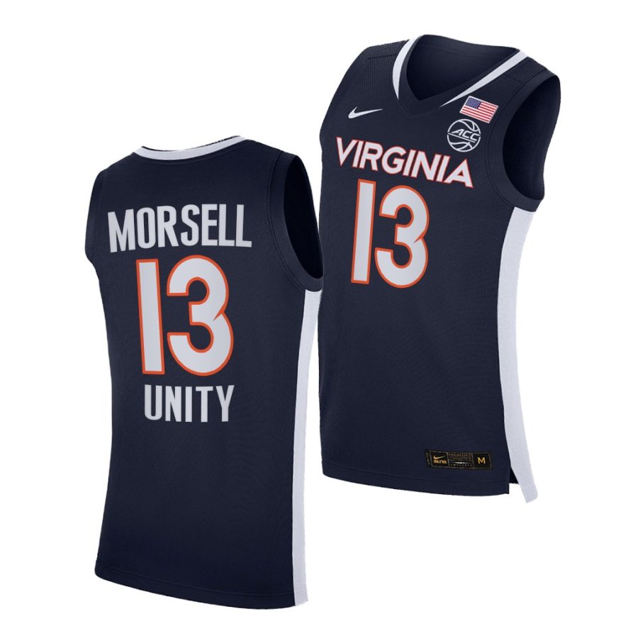 casey morsell virginia cavaliers navy unity 2021 road secondary logo jersey