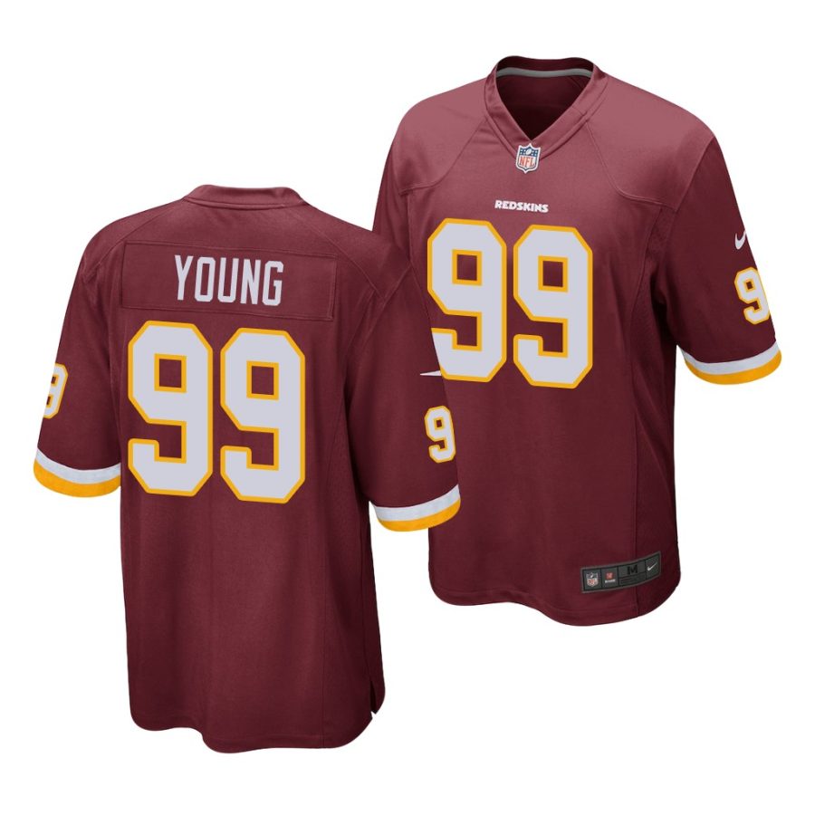 chase young burgundy 2020 nfl draft men's jersey 1