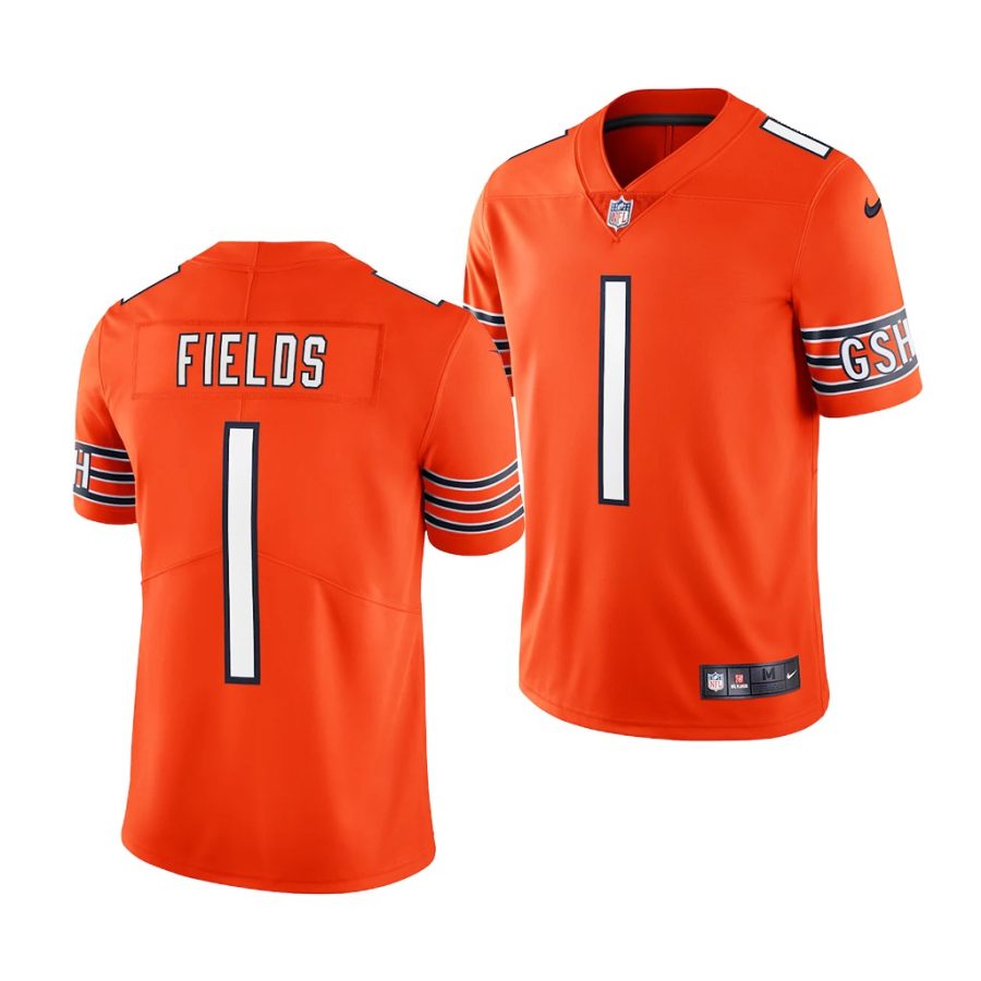 chicago bears justin fields orange nfl alumni alternate vapor limited jersey