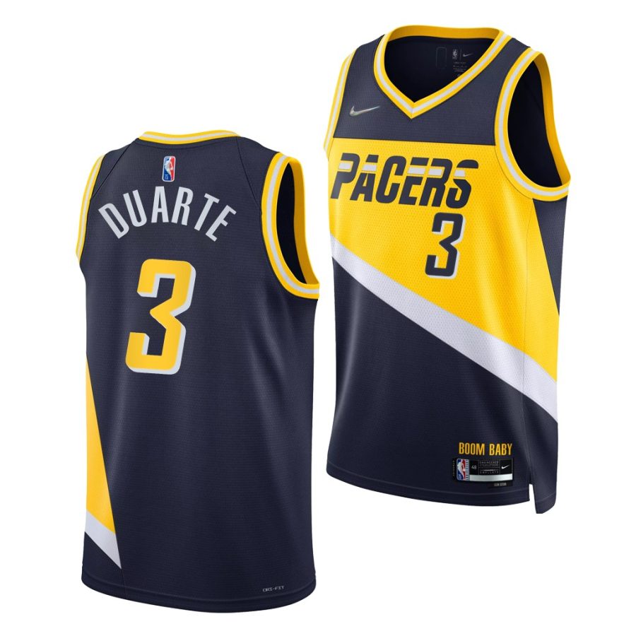 chris duarte pacers nba 75th diamond blue city edition oregon ducks 2021 draft jersey