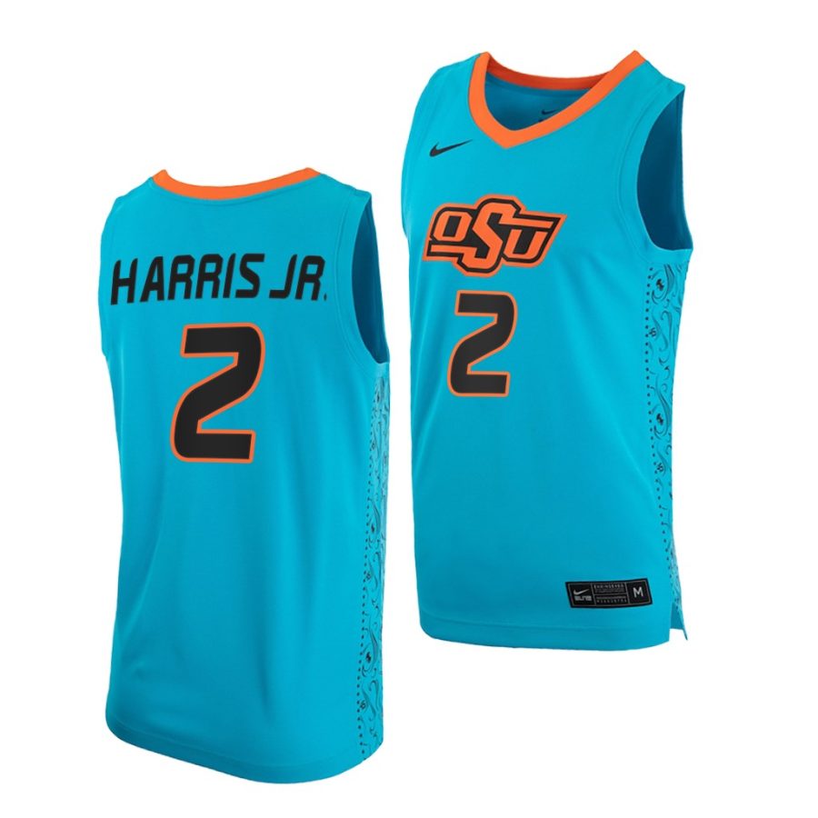 chris harris jr. blue college basketball oklahoma state cowboys jersey