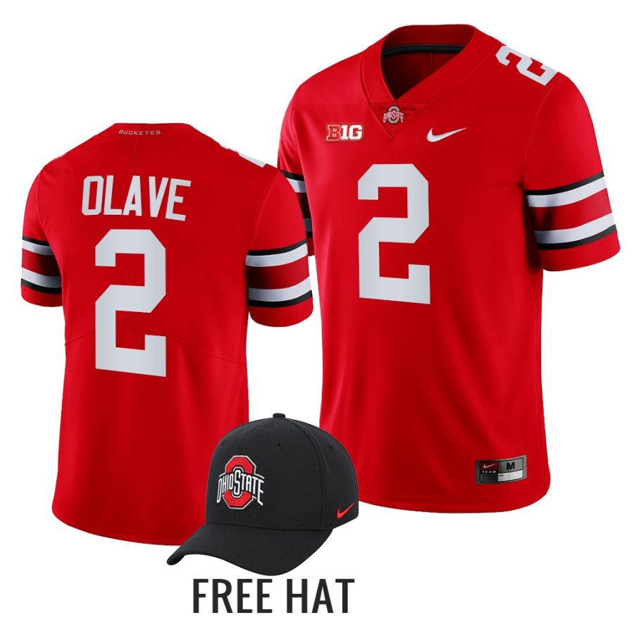 chris olave ohio state buckeyes scarlet color rush special uniform jersey