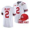 chris olave ohio state buckeyes white 2022 rose bowl college football playoff jersey