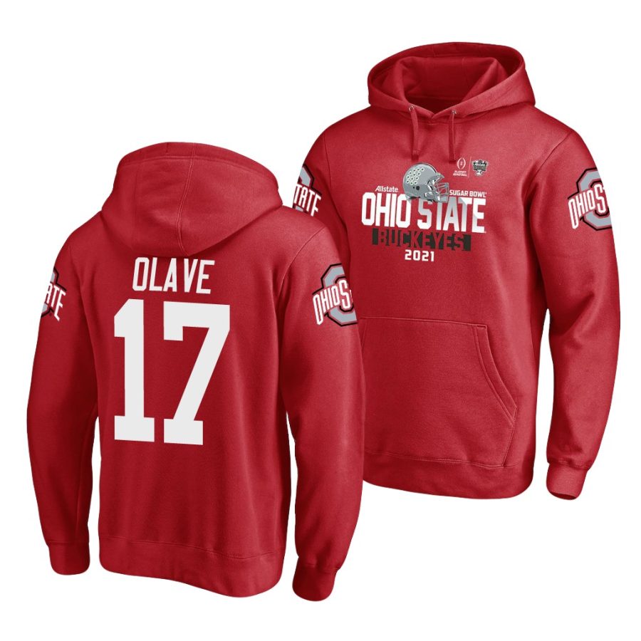 chris olave scarlet 2021 sugar bowl ohio state buckeyes hoodie