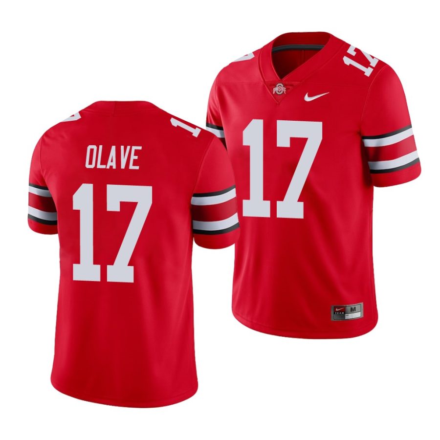 chris olave scarlet college football men's jersey