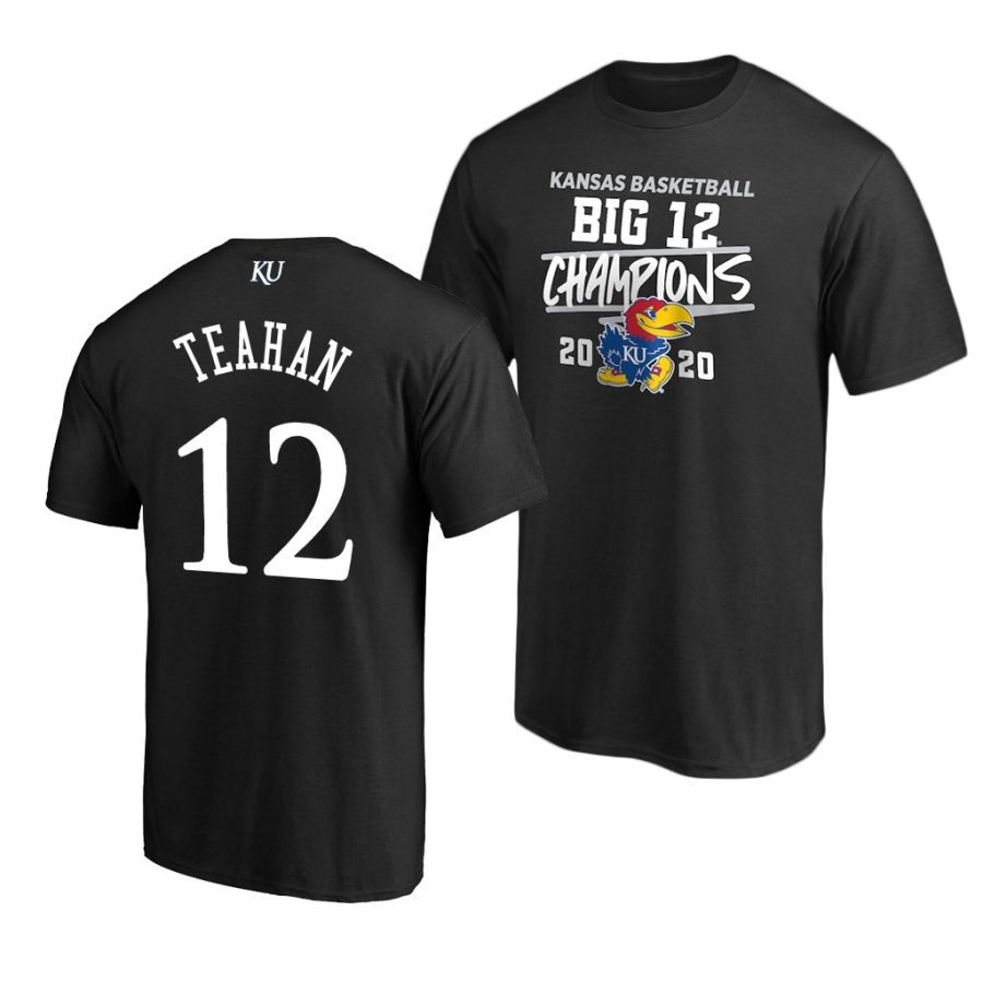 chris teahan black 2020 big 12 basketball regular season champions kansas jayhawks shirt