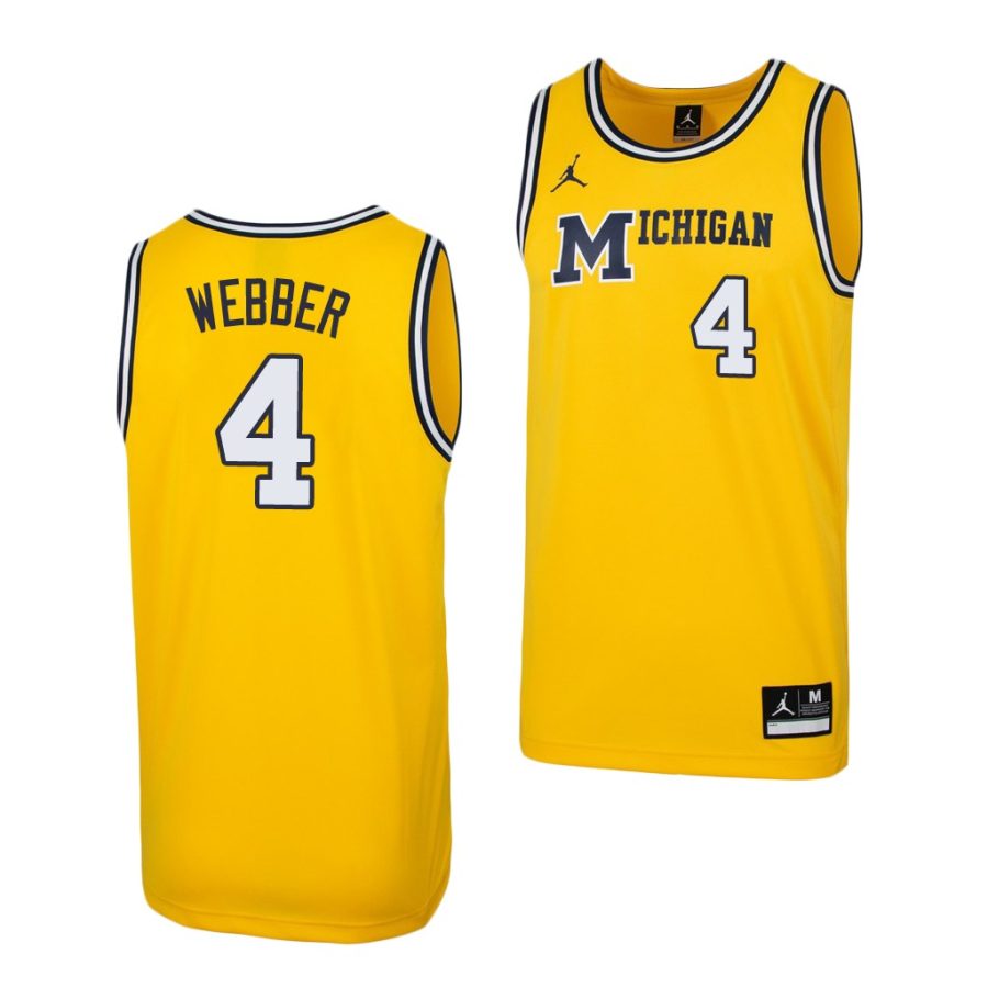 chris webber maize college basketball michigan wolverines jersey