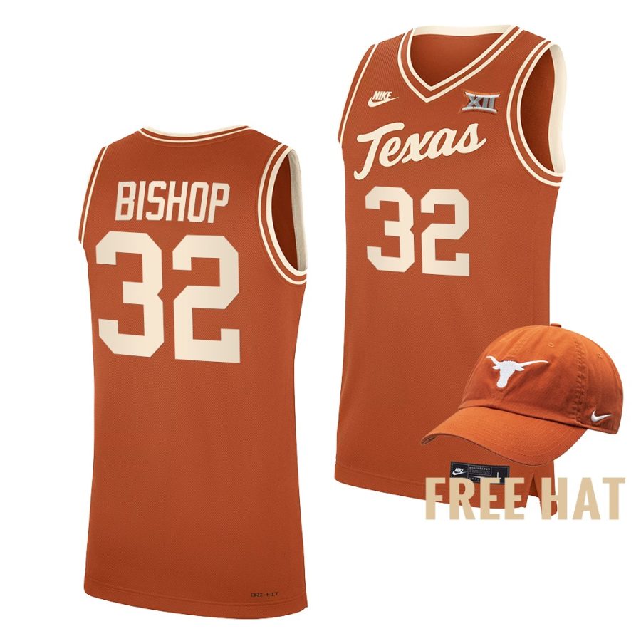 christian bishop texas longhorns orange 2021 22college basketball throwback jersey