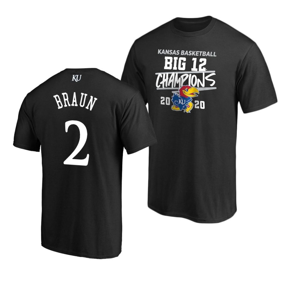 christian braun black 2020 big 12 basketball regular season champions kansas jayhawks shirt