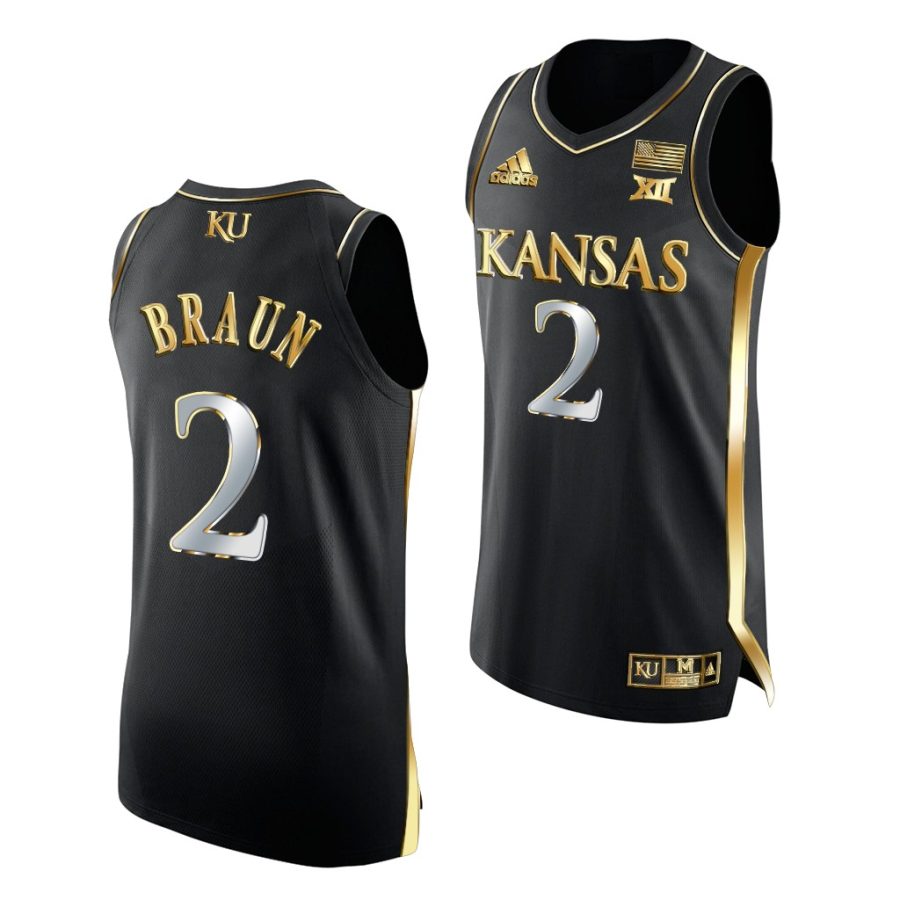 christian braun kansas jayhawks golden edition 2021 22 authentic basketball jersey