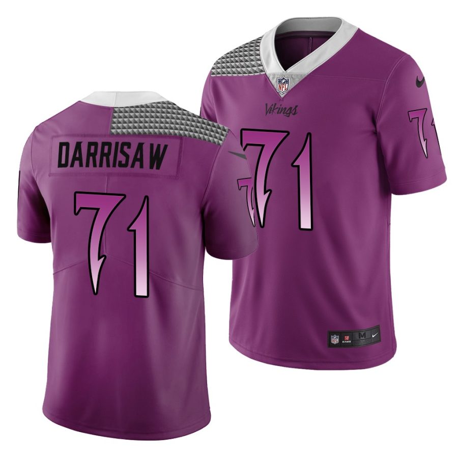 christian darrisaw vikings 2021 nfl draft city edition men's purple jersey