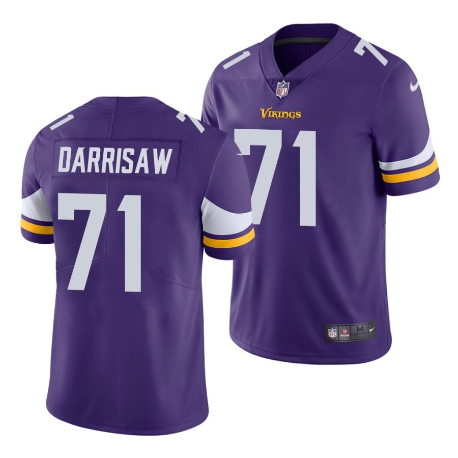 christian darrisaw vikings 2021 nfl draft vapor limited men's purple jersey