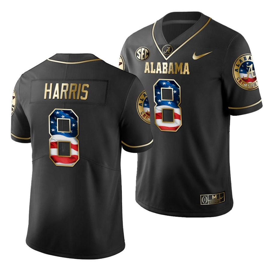 christian harris black stars and stripes men's jersey