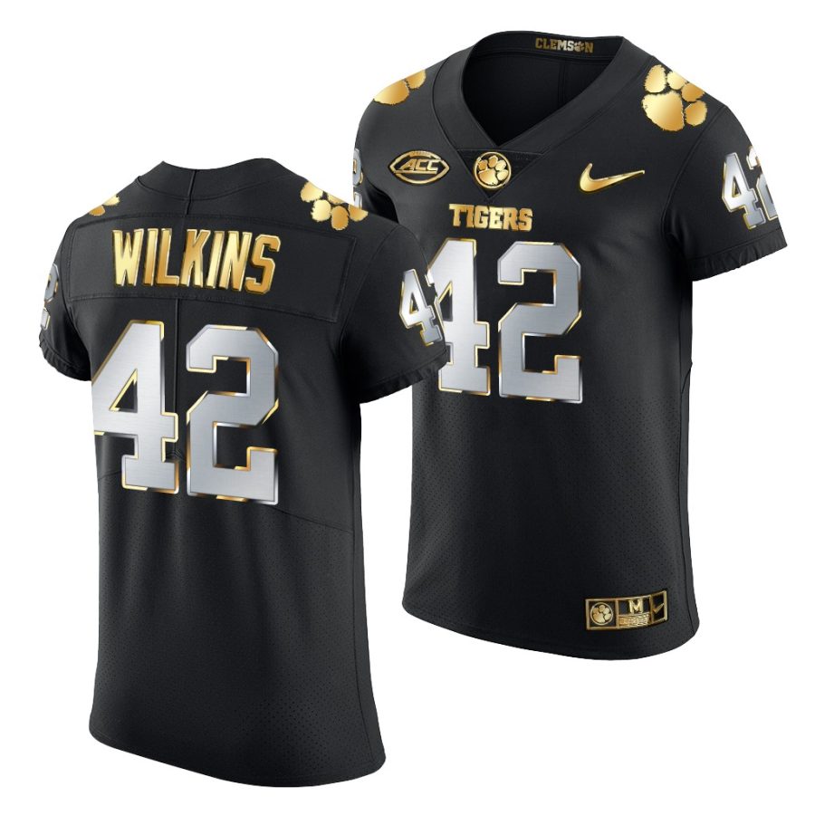 christian wilkins black golden edition clemson tigers jersey