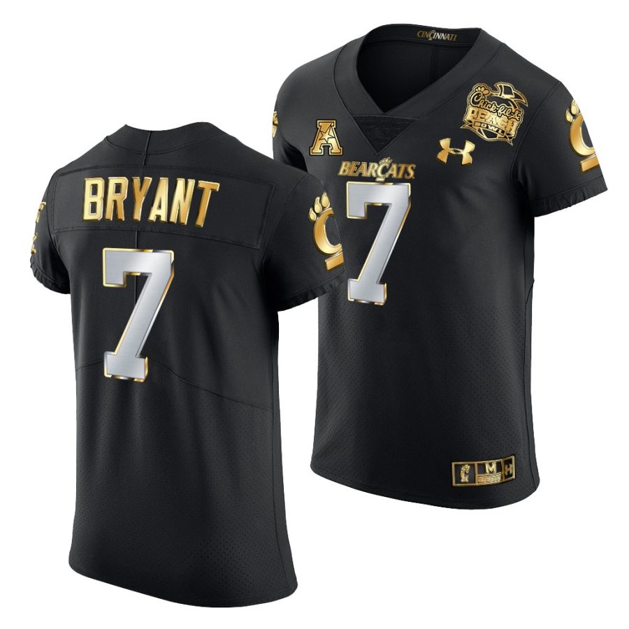 cincinnati bearcats coby bryant black 2021 peach bowl golden edition jersey