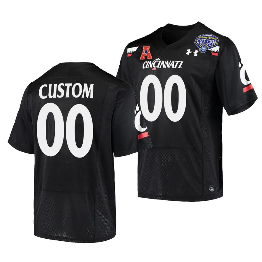 cincinnati bearcats custom black 2021 cotton bowl college football playoff jersey