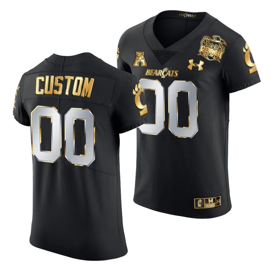 cincinnati bearcats custom black 2021 peach bowl golden edition jersey