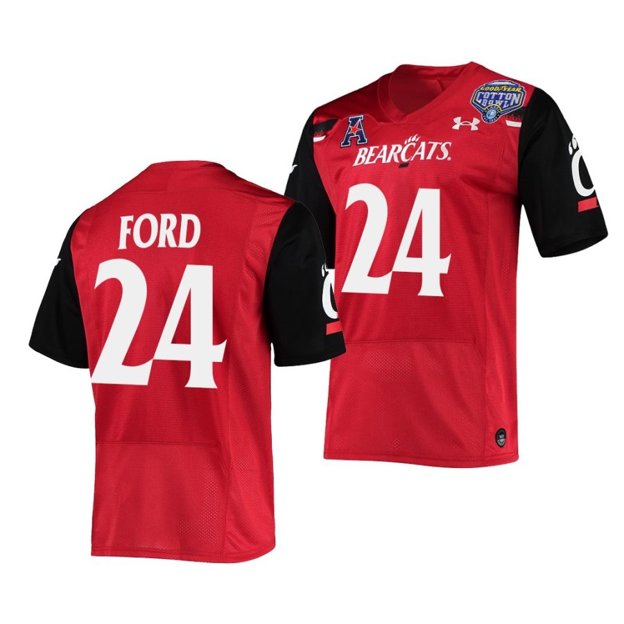 cincinnati bearcats jerome ford red 2021 cotton bowl college football playoff jersey