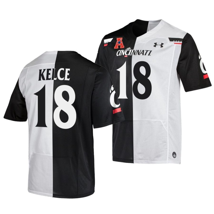 cincinnati bearcats travis kelce black white split edition alumni replica jersey