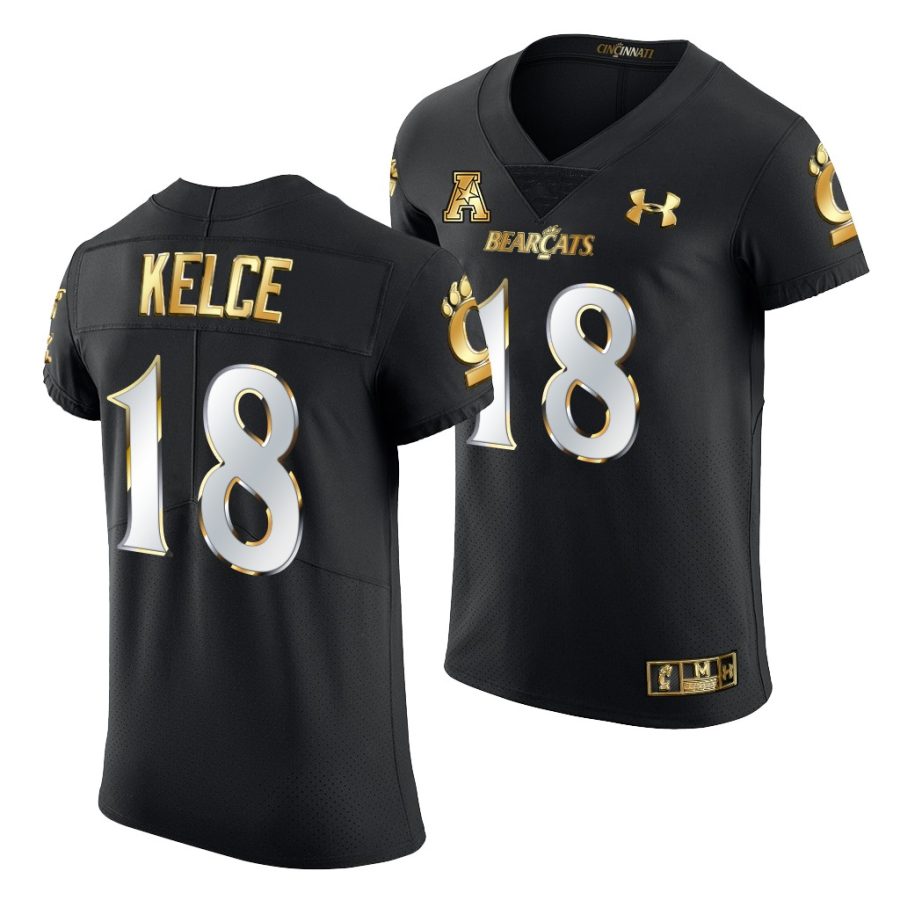 cincinnati bearcats travis kelce golden edition alumni elite black jersey