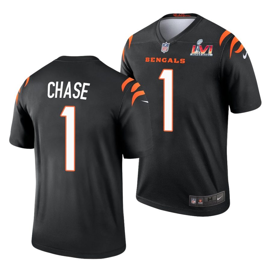 cincinnati bengals ja'marr chase black super bowl lvi nfl draft jersey