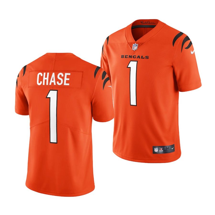 cincinnati bengals ja'marr chase orange nfl alumni alternate vapor limited jersey