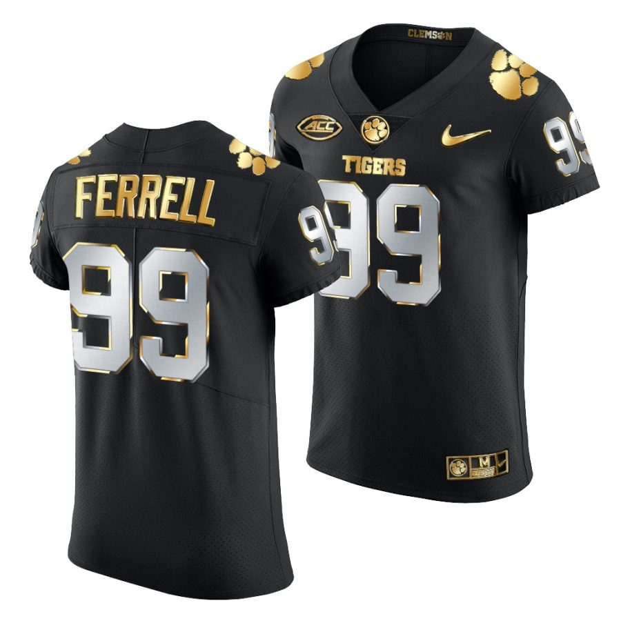 clelin ferrell black golden edition clemson tigers jersey