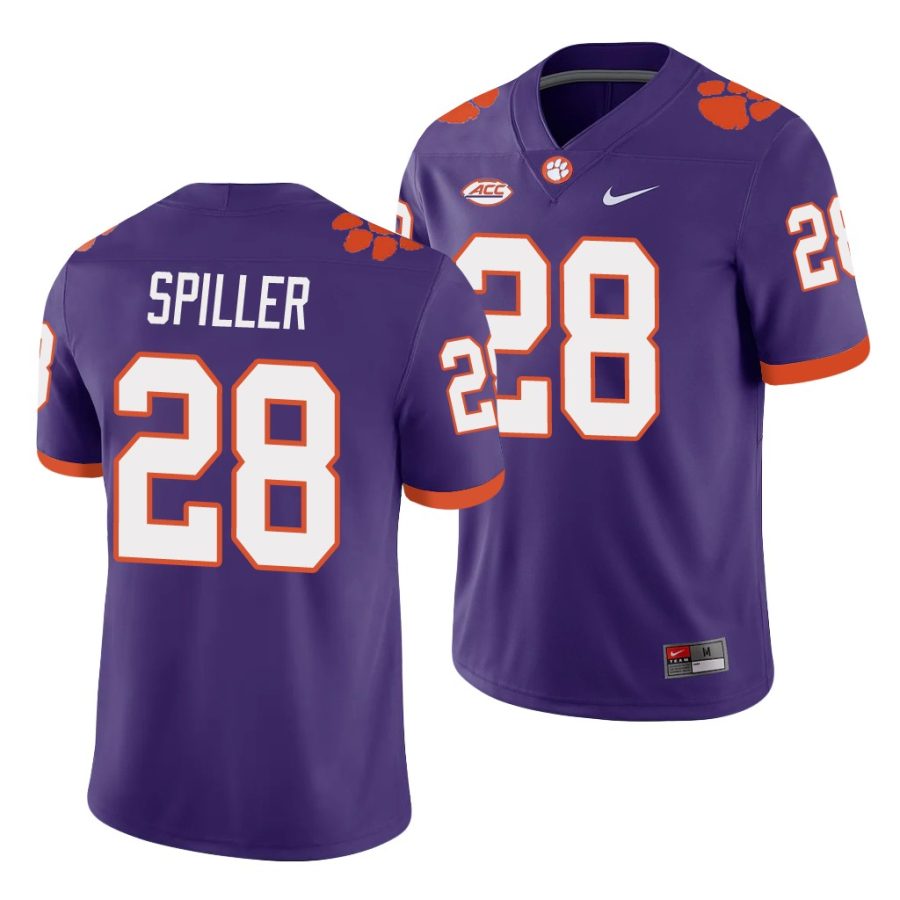 clemson tigers c.j. spiller purple college football men's jersey