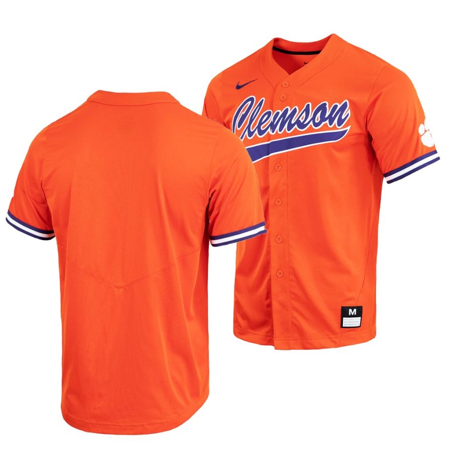 clemson tigers orange college baseball replica jersey