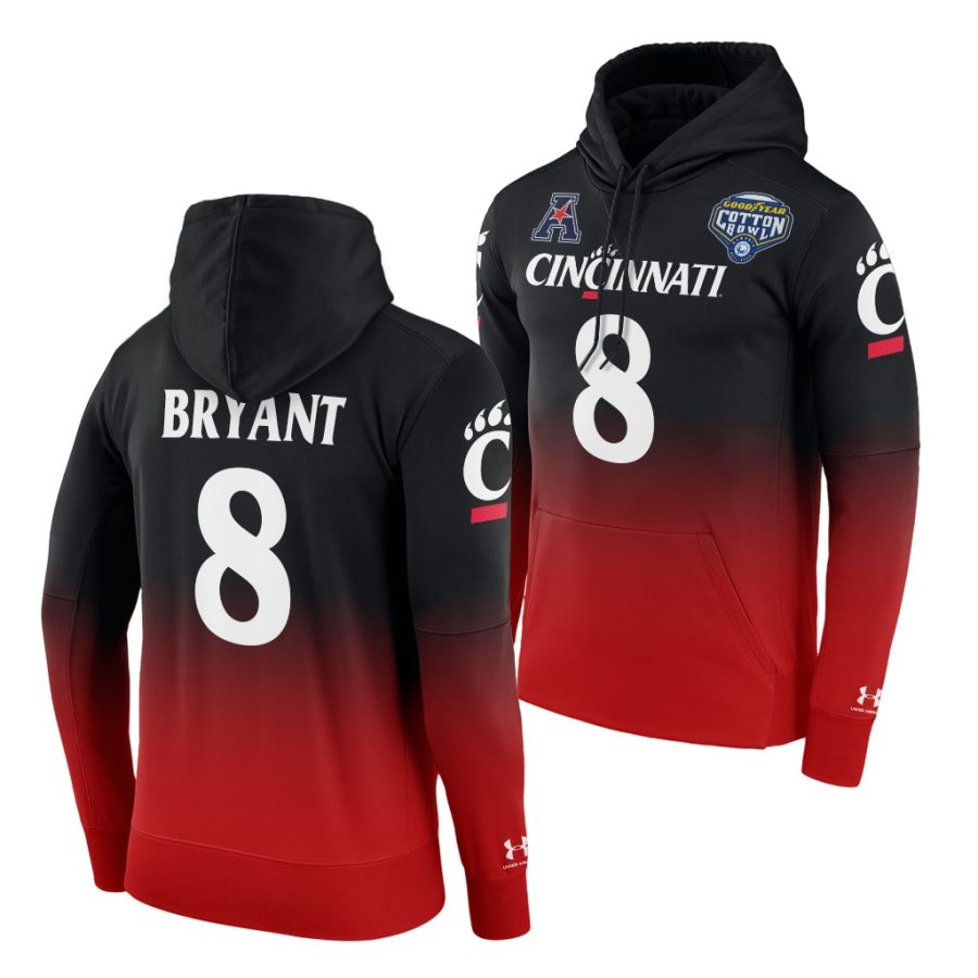 coby bryant black red men 2021 cotton bowl classic cincinnati bearcats hoodie