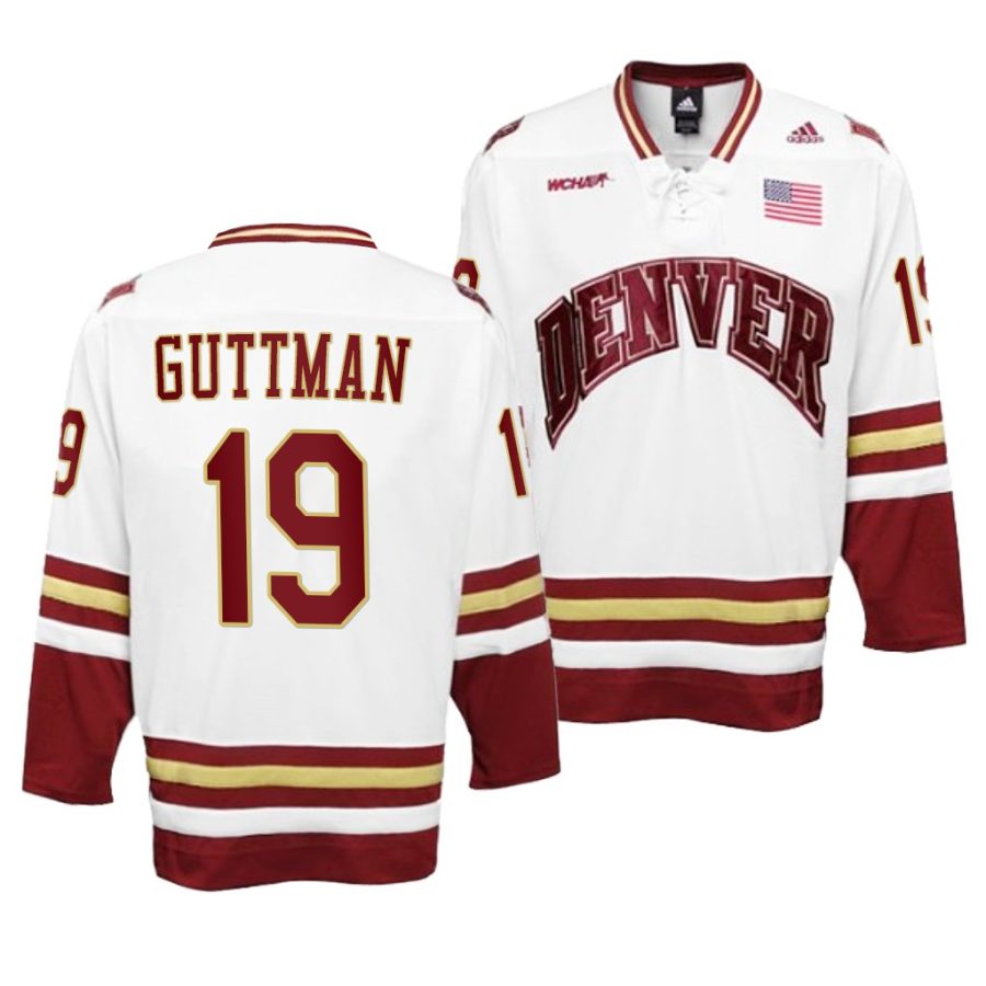 cole guttman ncaa college hockey white premier jersey