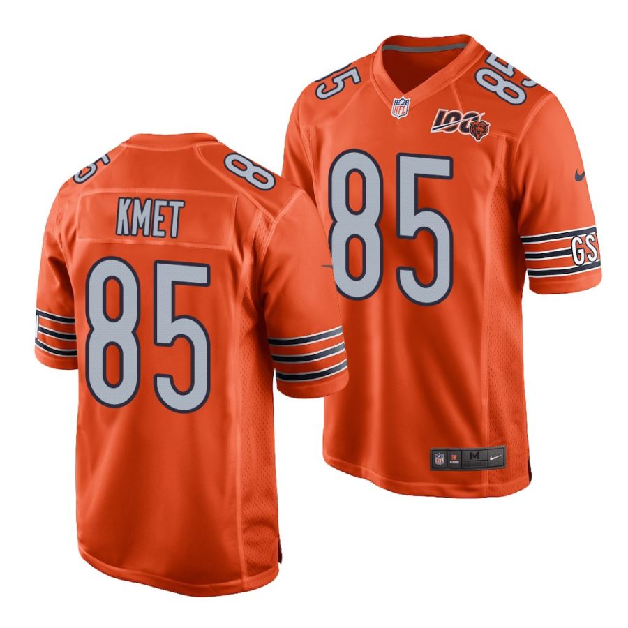 cole kmet orange 2020 nfl draft men's jersey 0