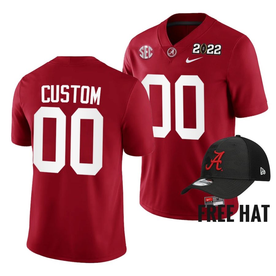 custom alabama crimson tide crimson 2021 cotton bowl champions cfp jersey