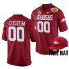 custom arkansas razorbacks cardinal 2021 outback bowl cfp jersey