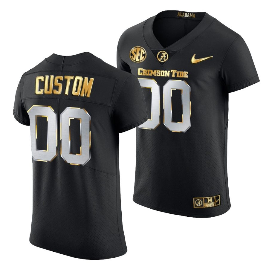 custom black golden edition alabama crimson tide jersey