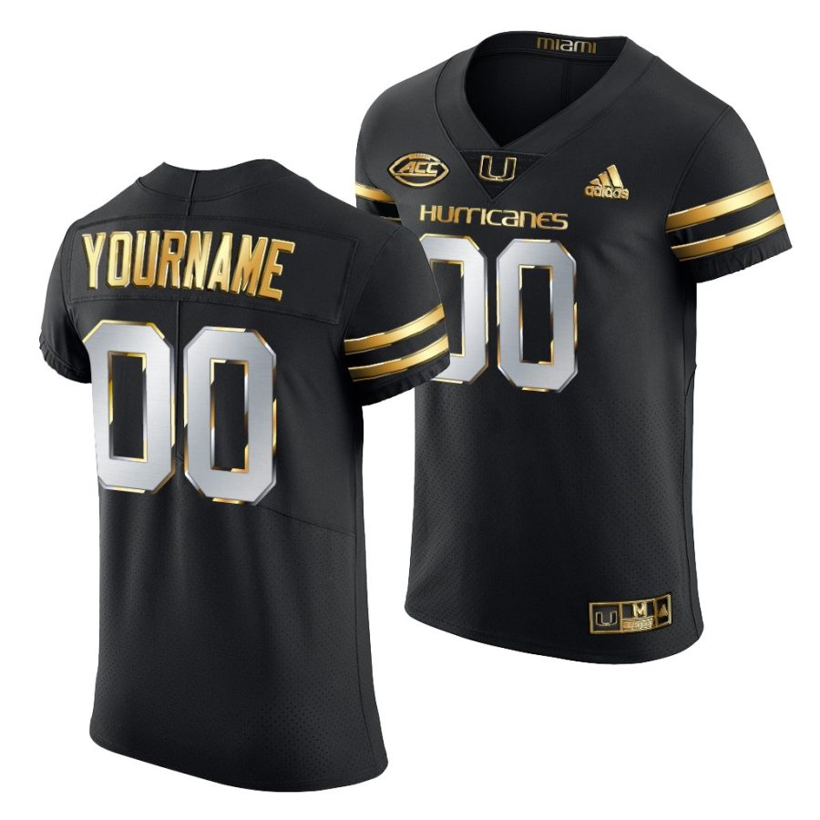 custom black golden edition miami hurricanes jersey