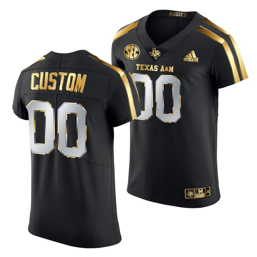 custom black golden edition texas a&m aggies jersey