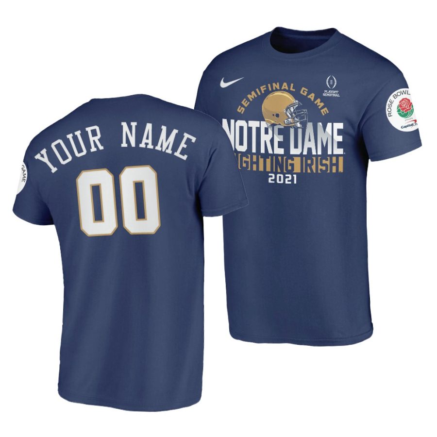 custom blue 2021 rose bowl notre dame fighting irish shirt