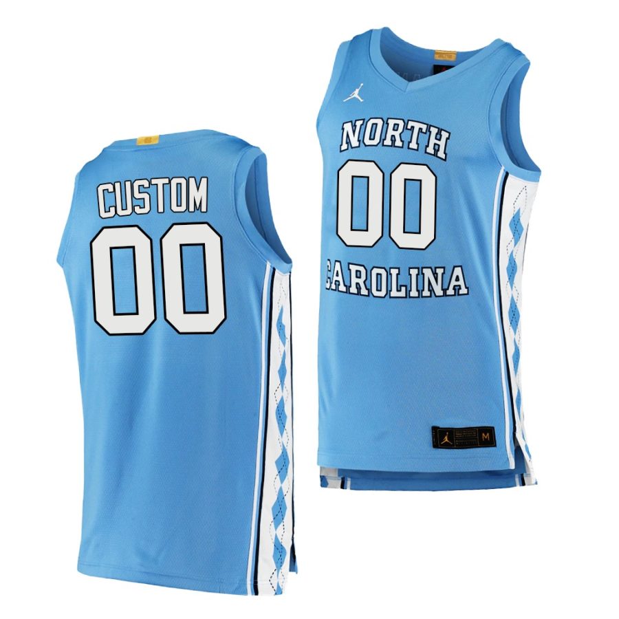 custom blue authentic north carolina tar heels jersey