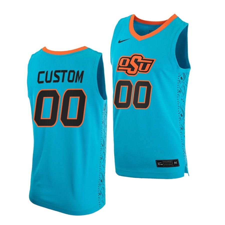 custom blue college basketball oklahoma state cowboys jersey