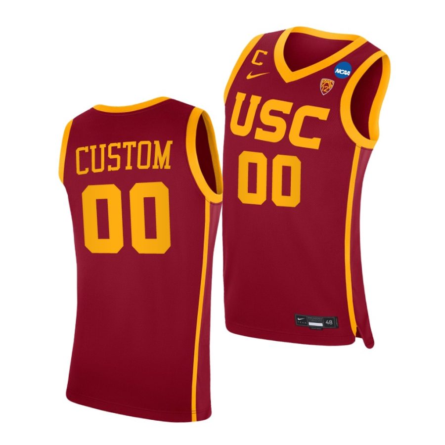 custom cardinal 2021 march madness sweet 16 usc trojans jersey