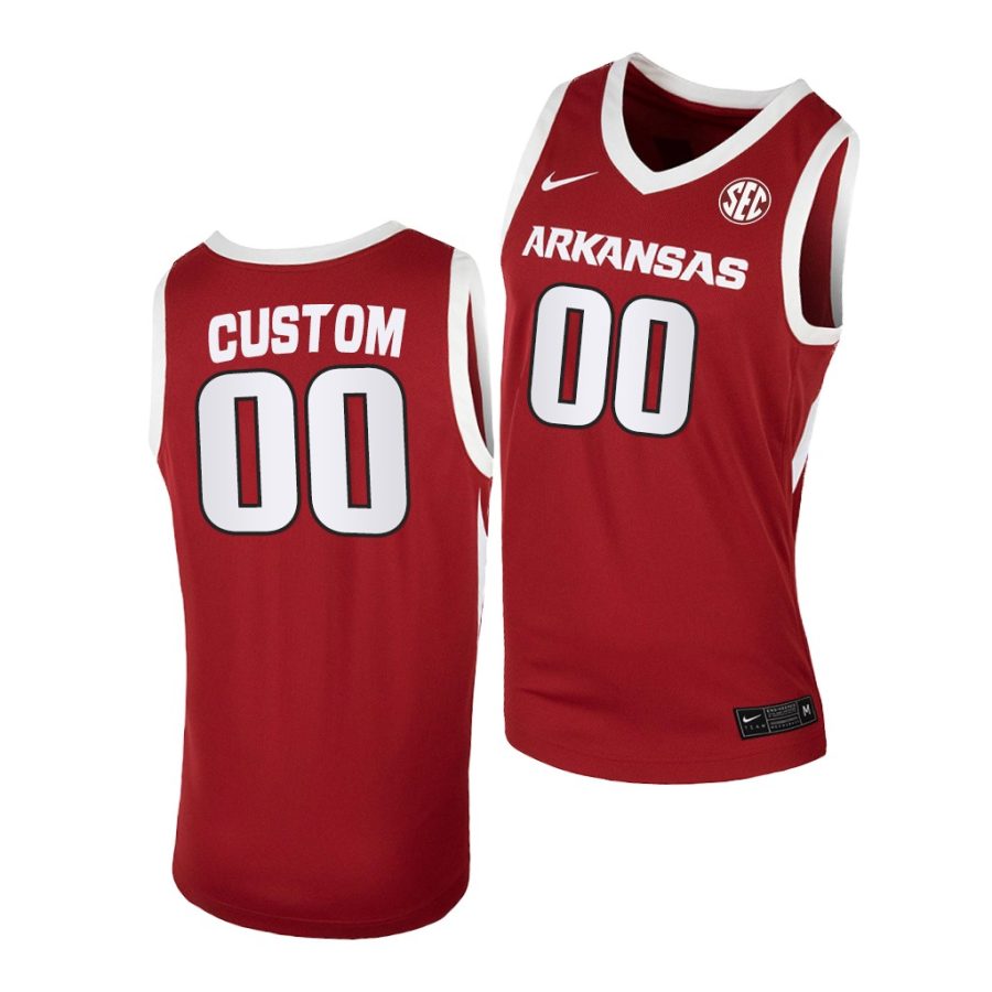 custom cardinal away arkansas razorbacks jersey