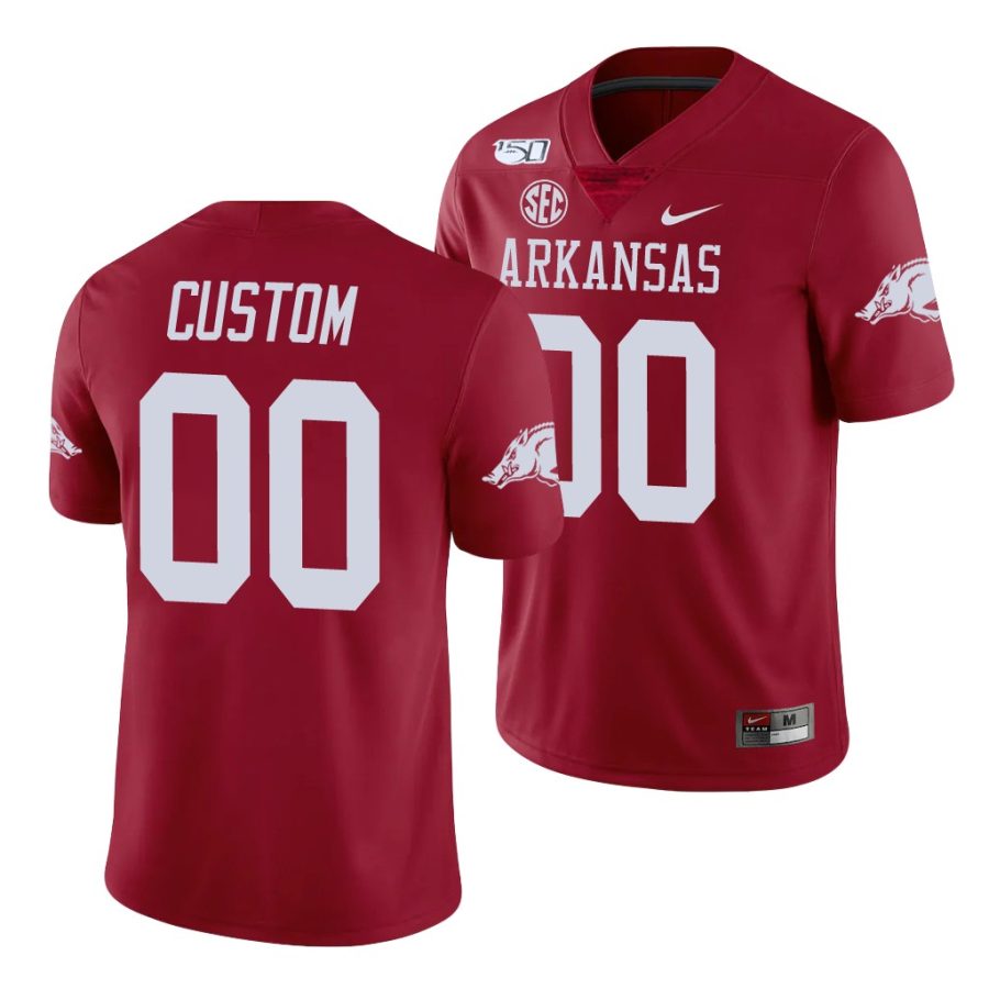 custom cardinal college football arkansas razorbacks jersey 0