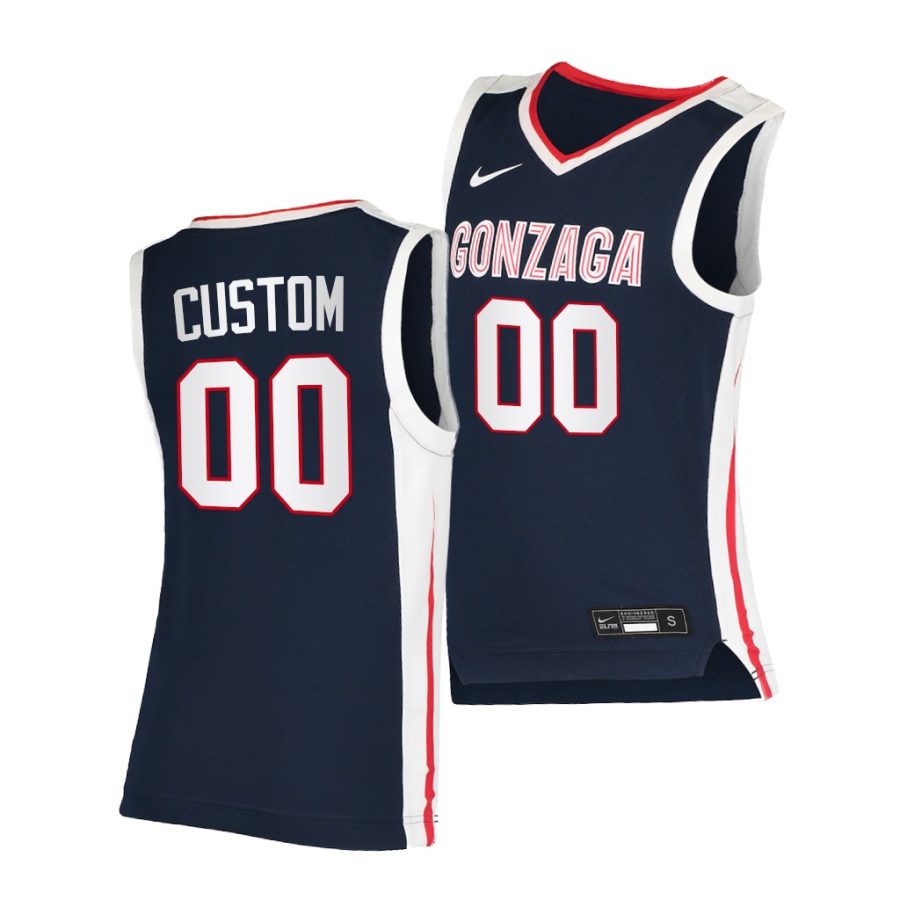 custom gonzaga bulldogs navy elite 2020 21 college basketball jersey