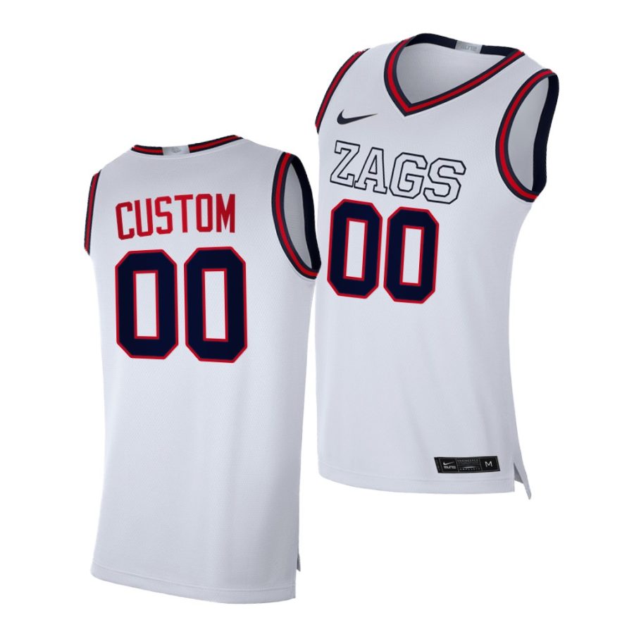 custom gonzaga bulldogs white replica 2020 21 college basketball jersey