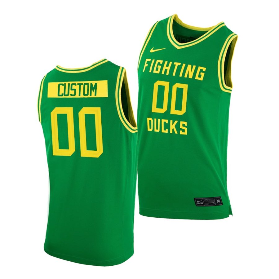 custom green college basketball oregon ducks jersey