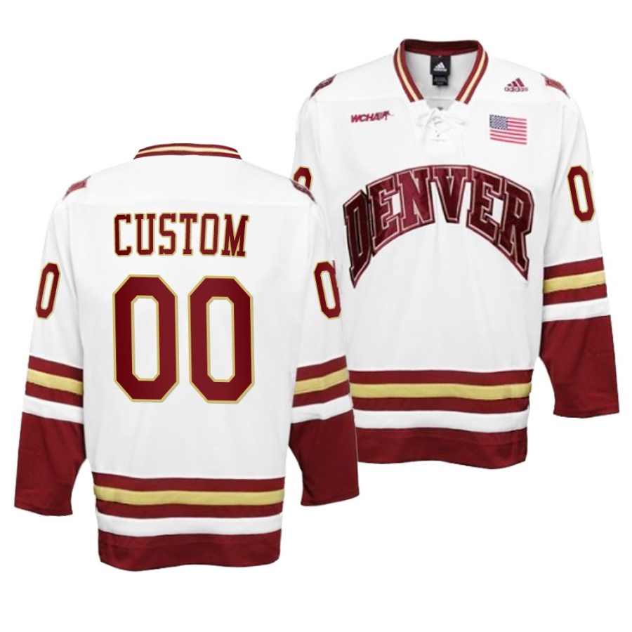 custom ncaa college hockey white premier jersey