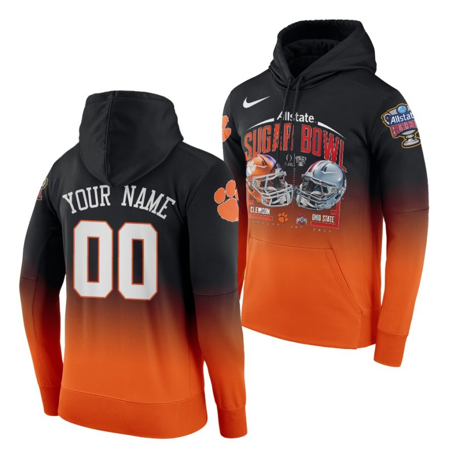 custom orange 2021 sugar bowl clemson tigers hoodie